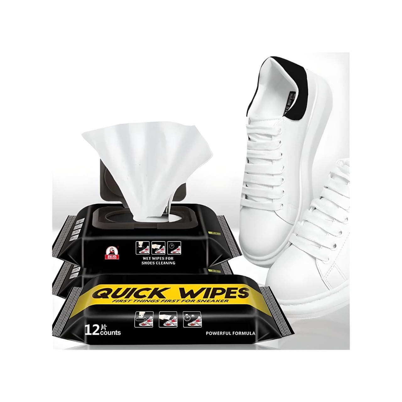 Shoe shine polish wipes